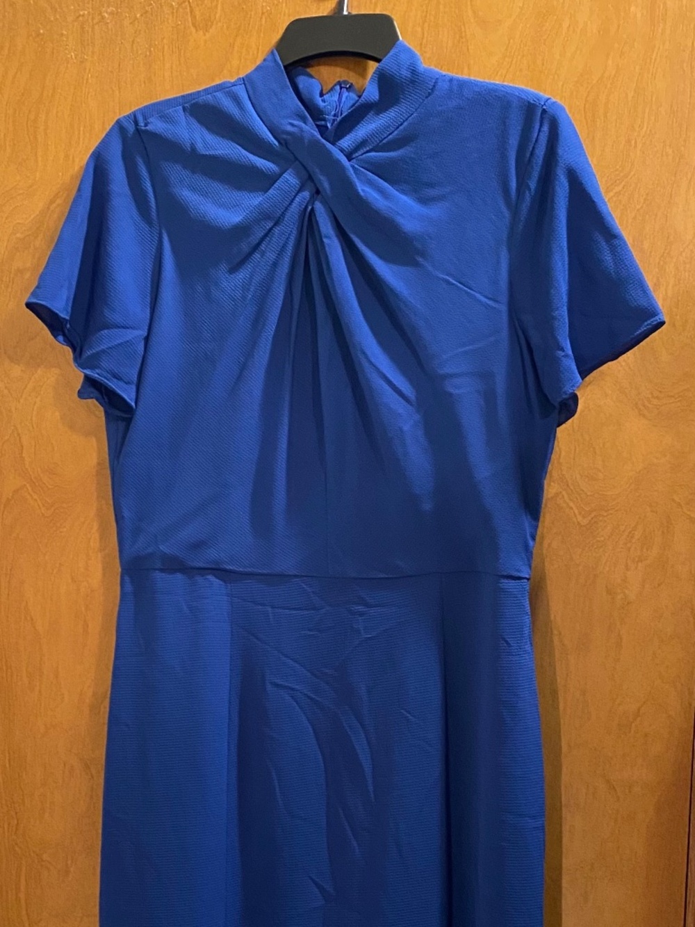 Maggy London size 12 royal blue midi dress short sleeves